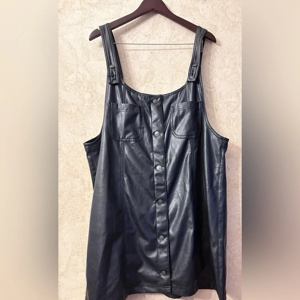 American Eagle Outfitters Black Faux Leather Dress - Picture 3 of 5